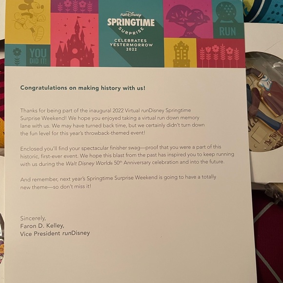 NEW in box Virtual runDisney 2022 Springtime Surprise Medals & Shirts - Picture 10 of 10